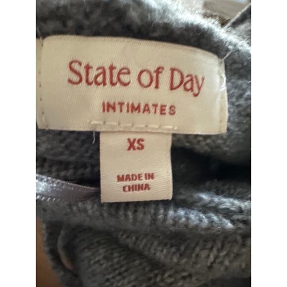 Brand New State of Day Women's Size XS Pewter Gray Cozy Mini Sweater Dress - Picture 5 of 7